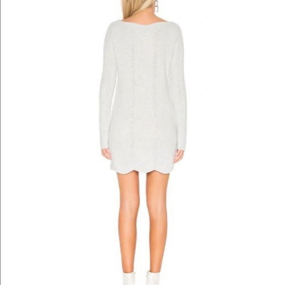 Lovers + Friends Wool Blend Pointelle Tessellate Sweater Dress in Gray Women’s S - Picture 11 of 13